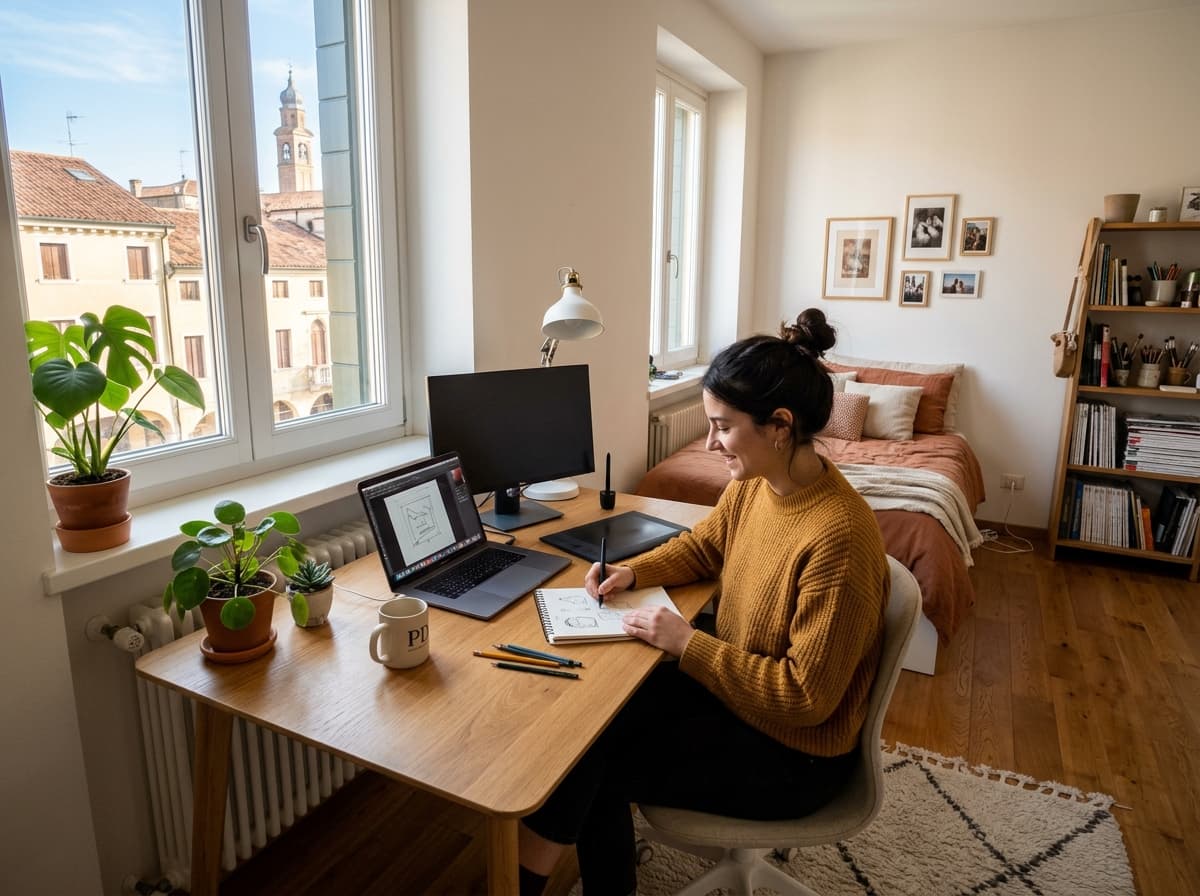 Furnished student room available through the ESH partnership in Padua for SID design students